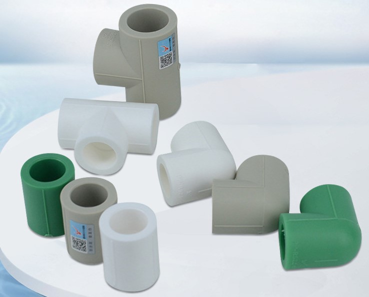 PPR fitting joint thickened 45 DEGREE green direct elbow tee gray hot melt pipe PPR pipe fittings